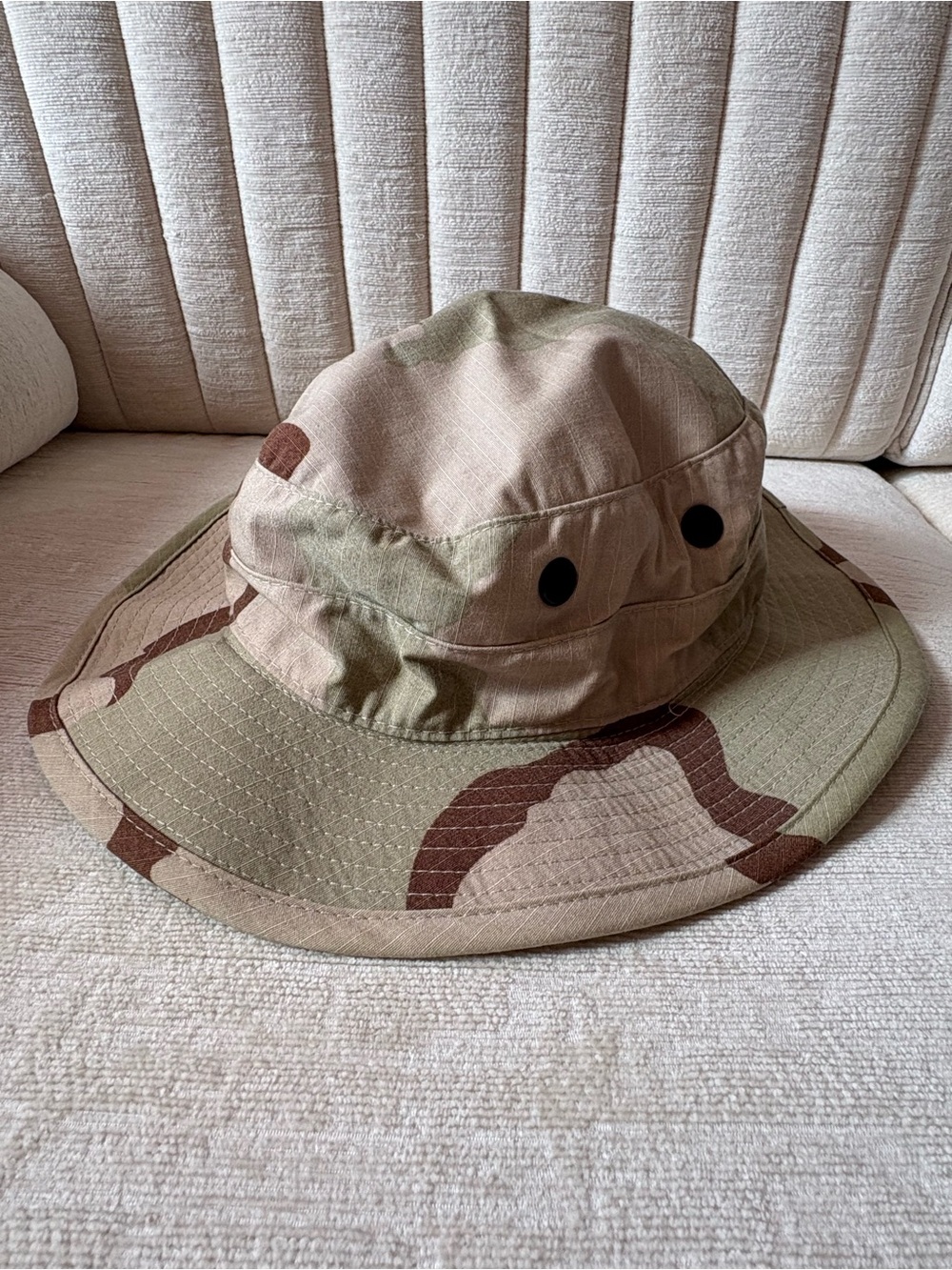 US Military Desert Camo Boonie Hat 3 Color DCU Ripstop Size 7 3/4 Made in USA⁠